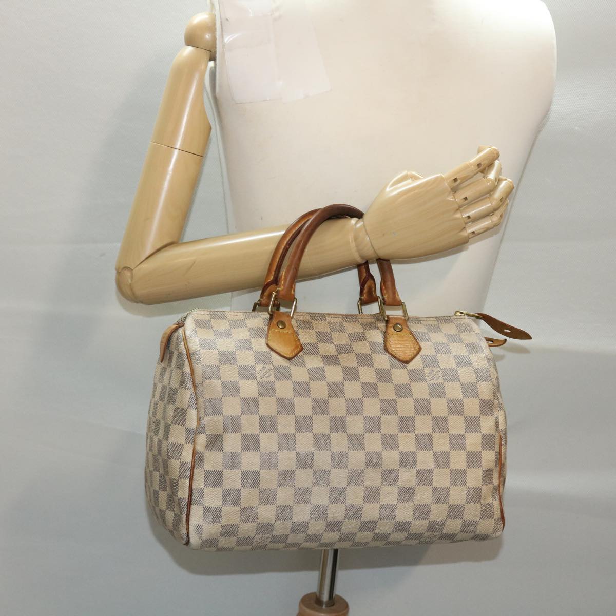 LOUIS VUITTON Damier Azur Speedy 30 Hand Bag N41533 LV Auth 49016