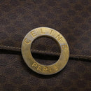 CELINE Macadam Canvas Shoulder Bag PVC Leather Brown Auth 49113-19