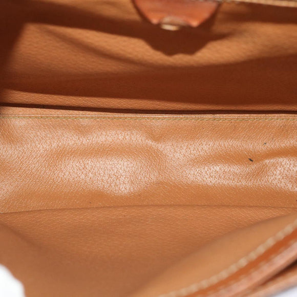 CELINE Macadam Canvas Umhängetasche PVC Leder Braun Auth 49113