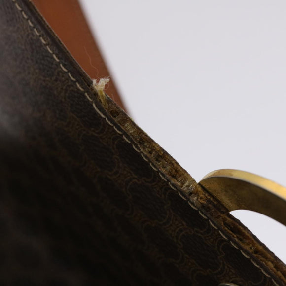 CELINE Macadam Canvas Umhängetasche PVC Leder Braun Auth 49113