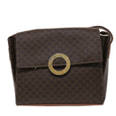 CELINE Macadam Canvas Umhängetasche PVC Leder Braun Auth 49113-13