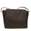 CELINE Macadam Canvas Umhängetasche PVC Leder Braun Auth 49113-2