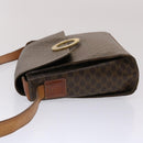 CELINE Macadam Canvas Umhängetasche PVC Leder Braun Auth 49113-4