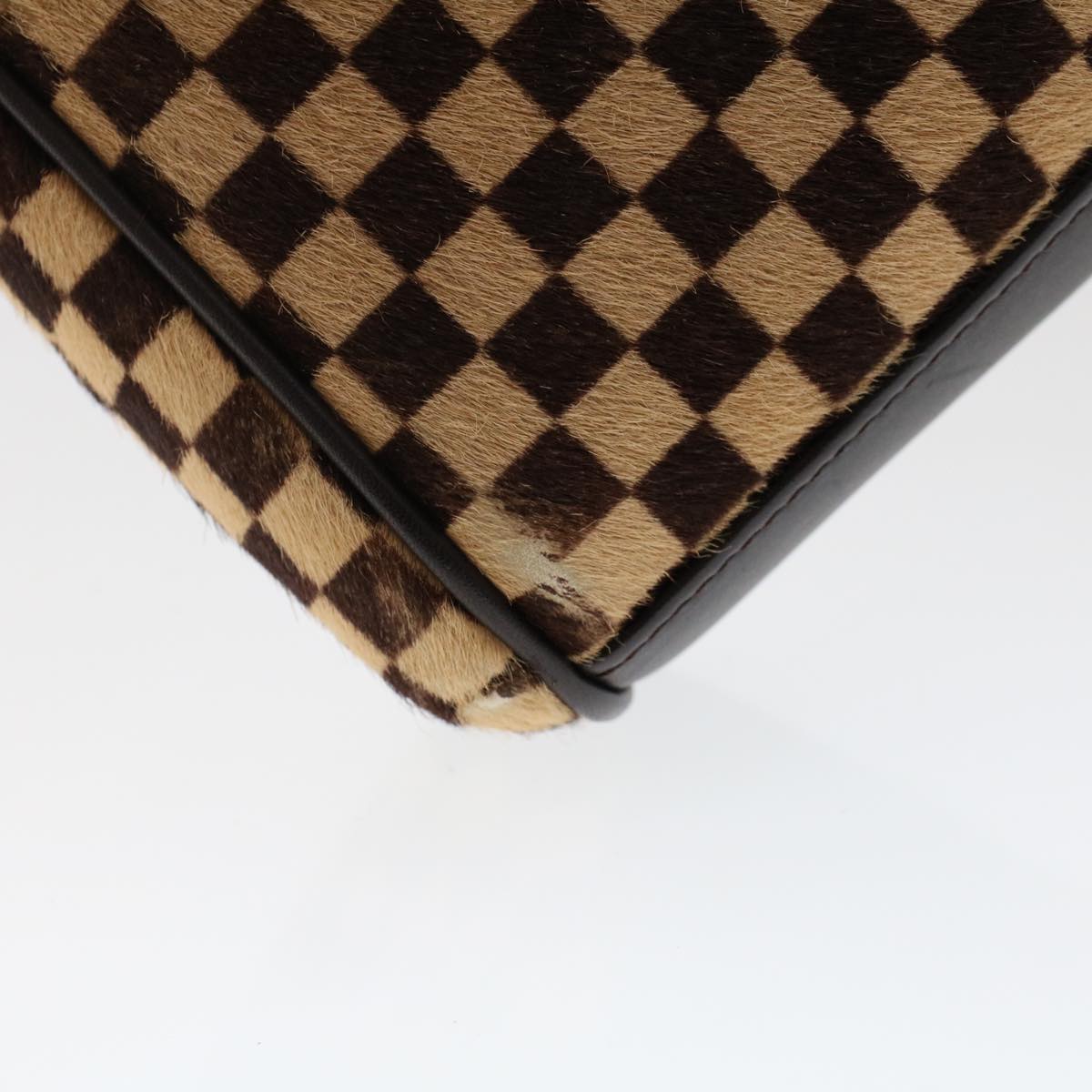 LOUIS VUITTON Damier Sauvage Lion Bag Harako leather Brown M92131 LV Auth 49167