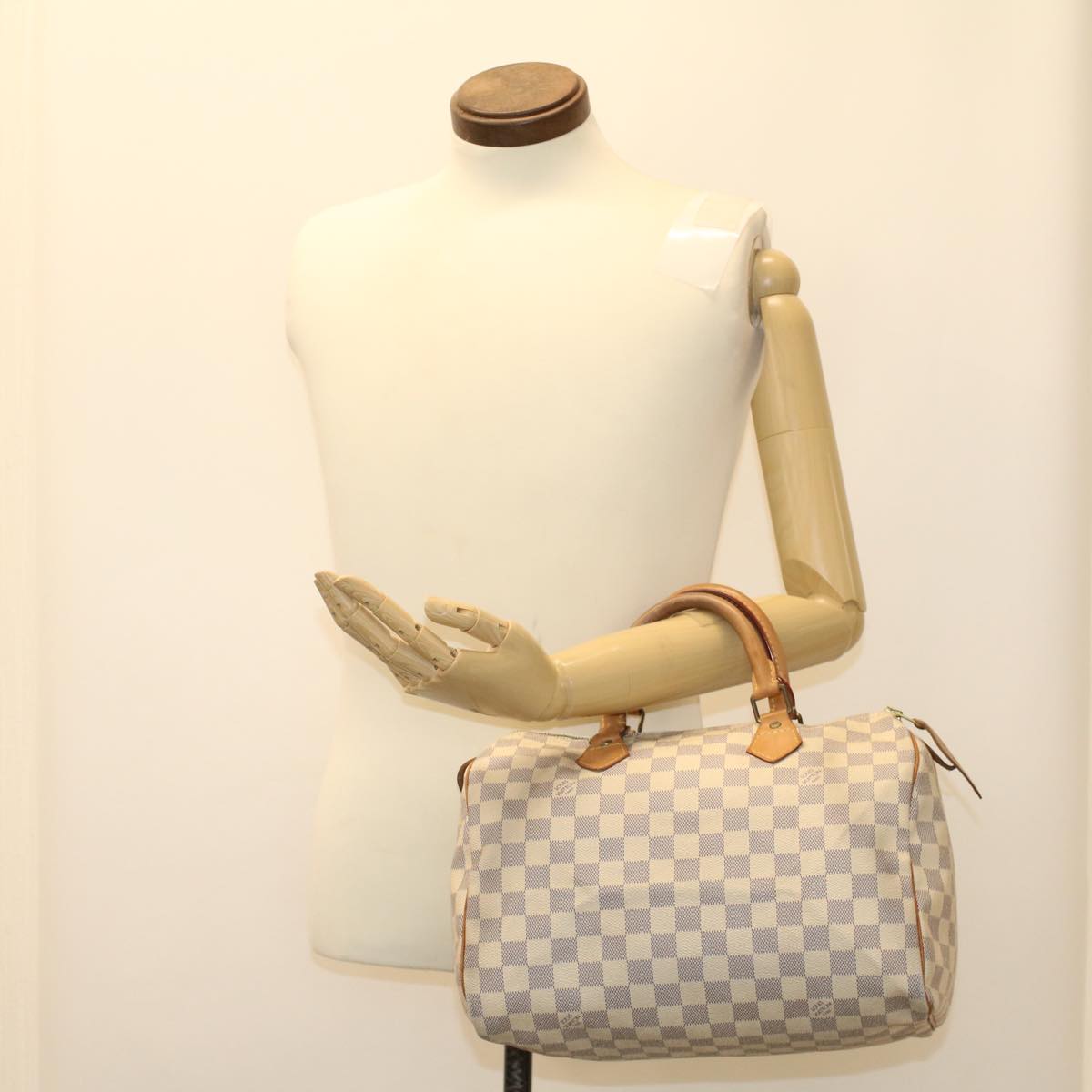 LOUIS VUITTON Damier Azur Speedy 30 Hand Bag N41533 LV Auth 49232