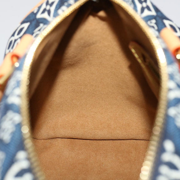 LOUIS VUITTON Jaguar Speedy Bandouliere 25 Bag 2way Blue M57400 LV Auth 49248S