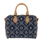 LOUIS VUITTON Jaguar Speedy Bandouliere 25 Bag 2way Blue M57400 LV Auth 49248S-2