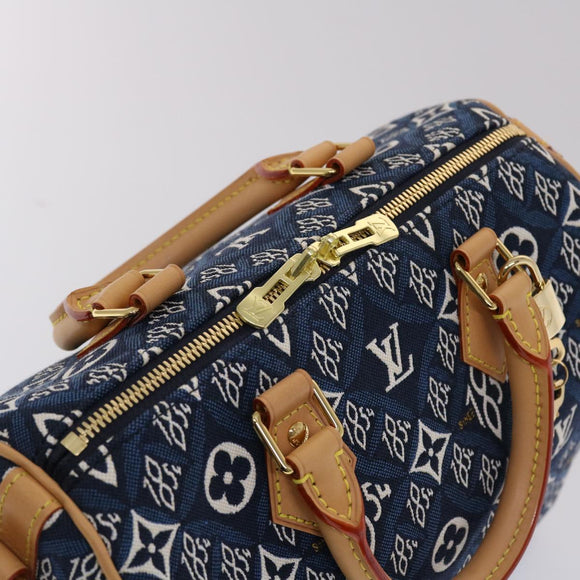 LOUIS VUITTON Jaguar Speedy Bandouliere 25 Bag 2way Blue M57400 LV Auth 49248S