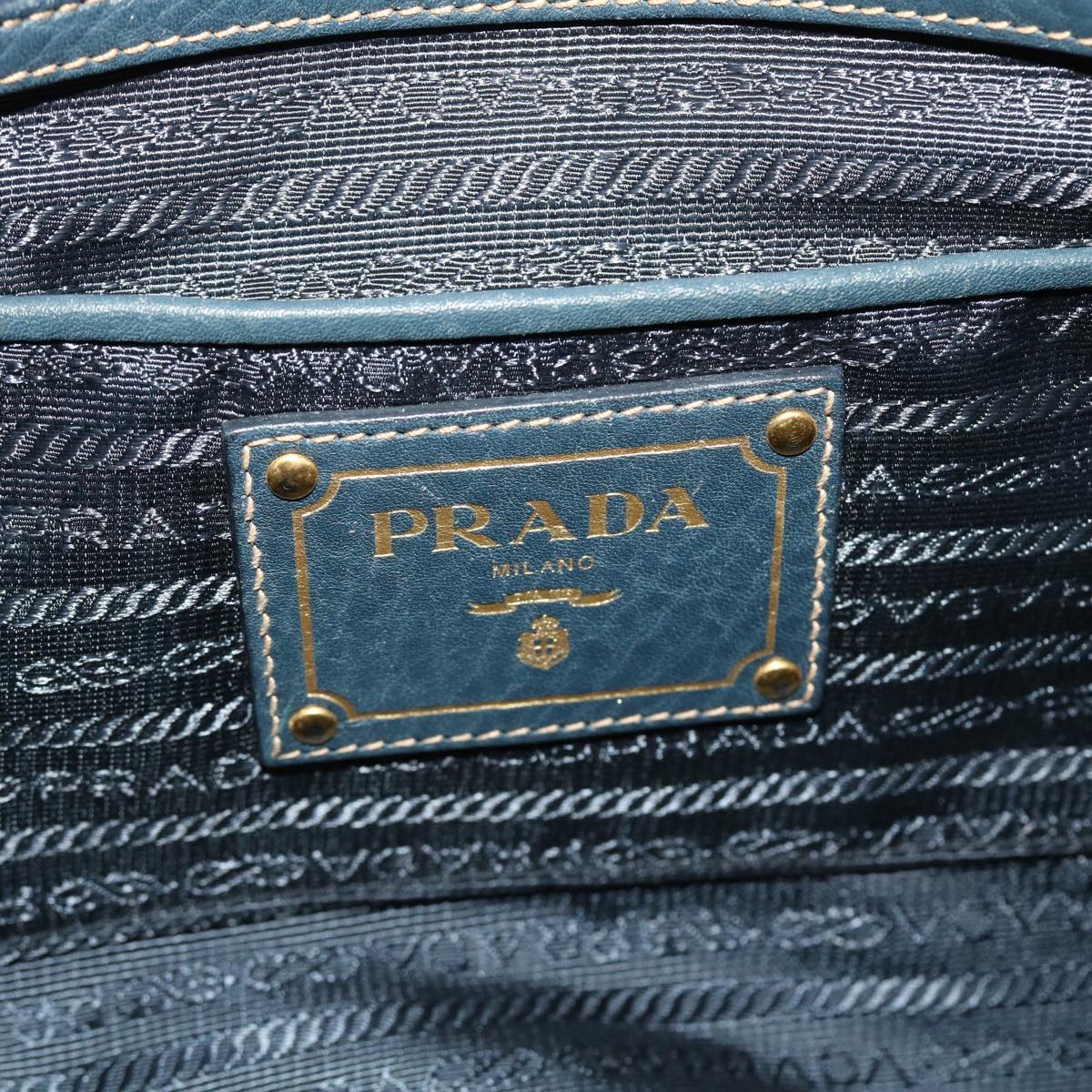 PRADA Tote Bag Nylon Leather Green Auth 49305