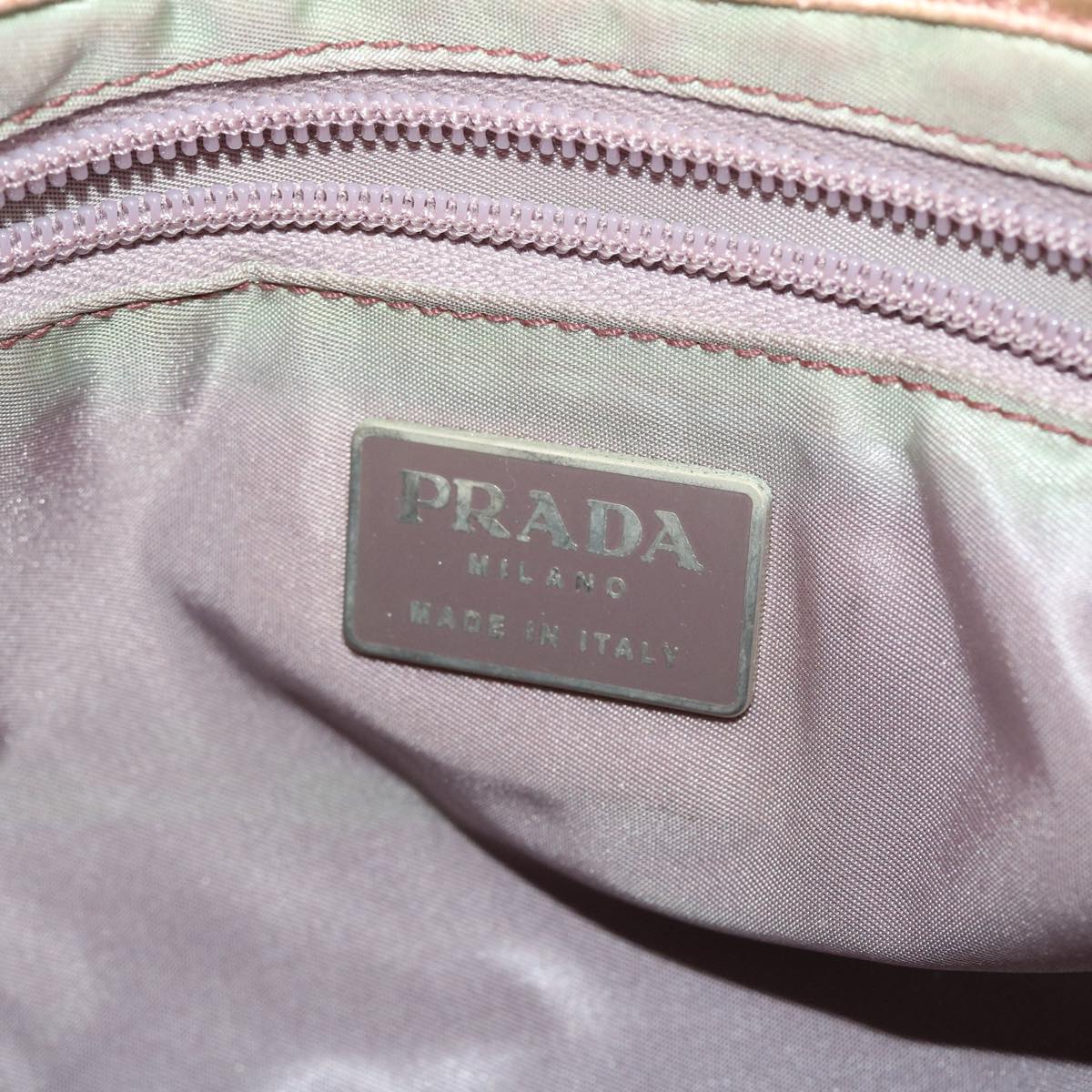 PRADA Hand Bag Satin Pink Auth 49310