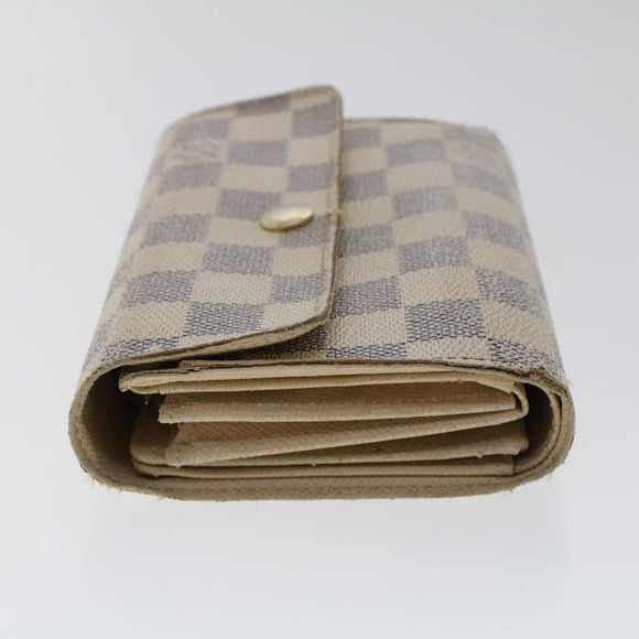LOUIS VUITTON Damier Azur Portefeuille Alexandra Wallet N63068 LV Auth 49324