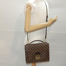 LOUIS VUITTON Damier Ebene Monceau 28 Hand Bag SPO 2way N48088 LV Auth 49347-26