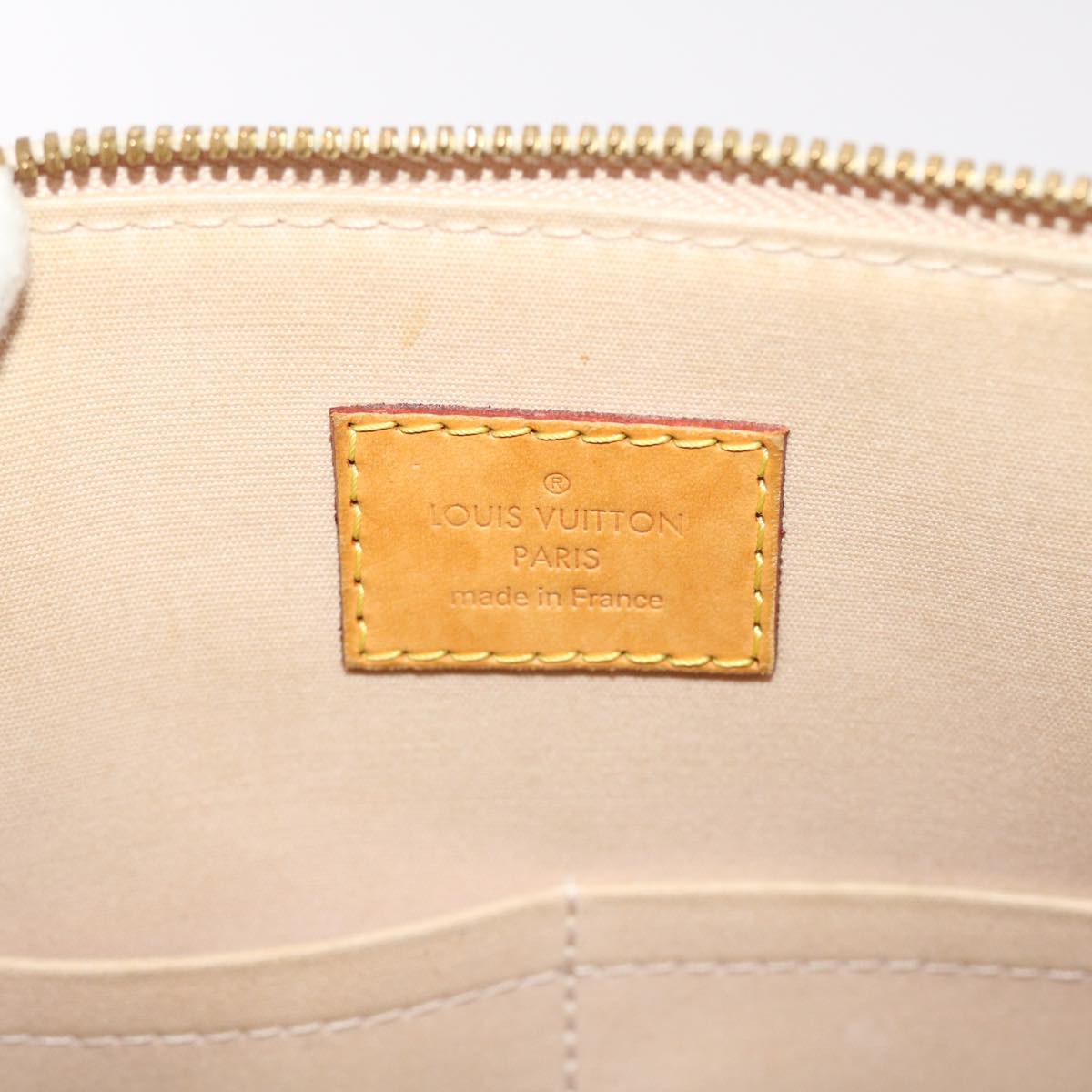 LOUIS VUITTON Monogram Vernis Alma PM Bag Beige Rose Angelique M90170 Auth 49393