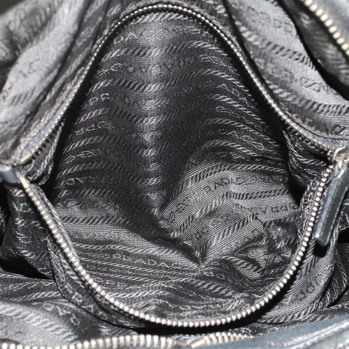 PRADA Shoulder Bag Leather Black Auth 49401