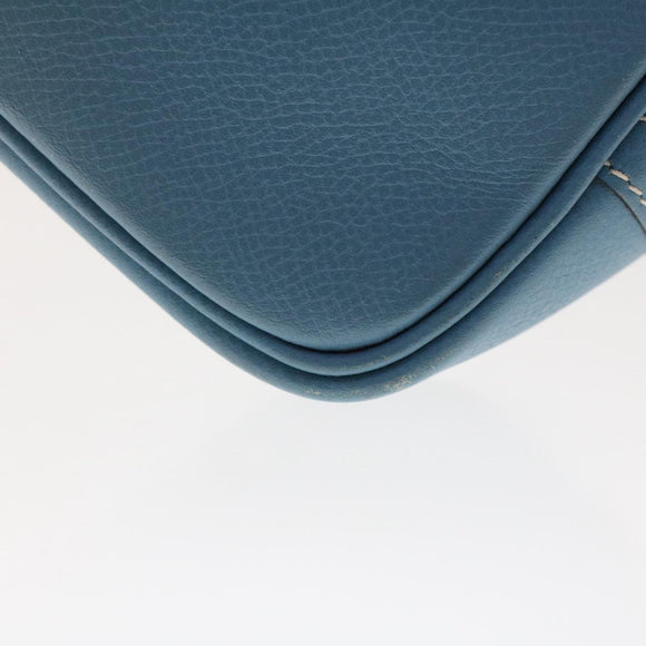 HERMES Purum 20 Hand Bag Leather Light Blue Auth 49423A