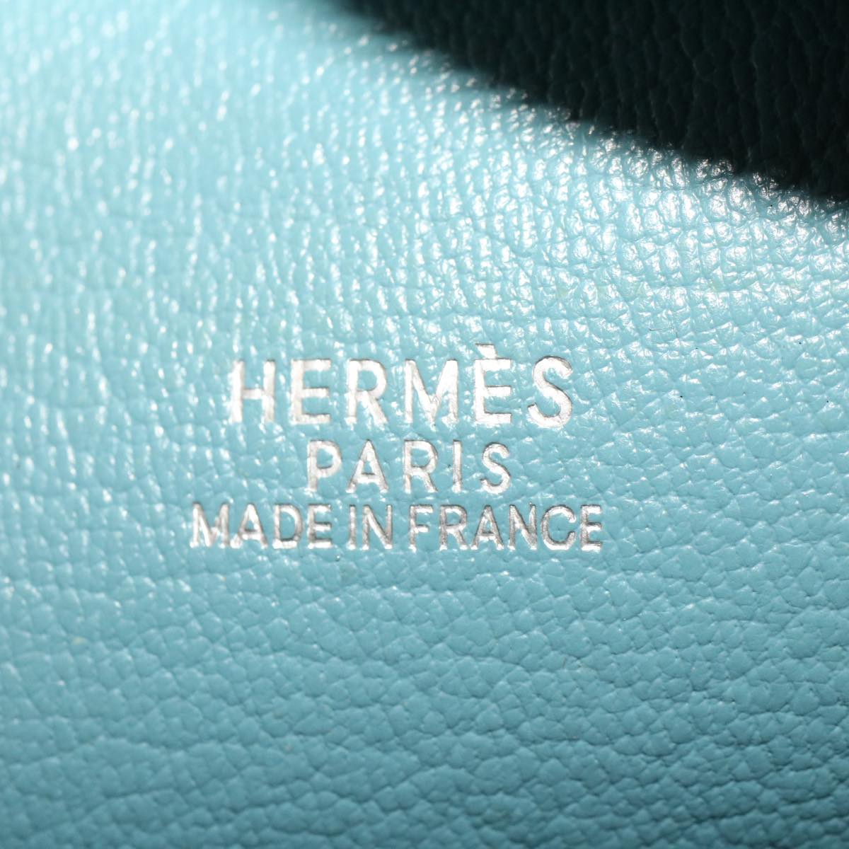 HERMES Purum 20 Hand Bag Leather Light Blue Auth 49423A