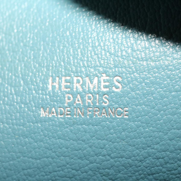 HERMES Purum 20 Hand Bag Leather Light Blue Auth 49423SAM