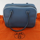 HERMES Purum 20 Hand Bag Leather Light Blue Auth 49423SAM-12