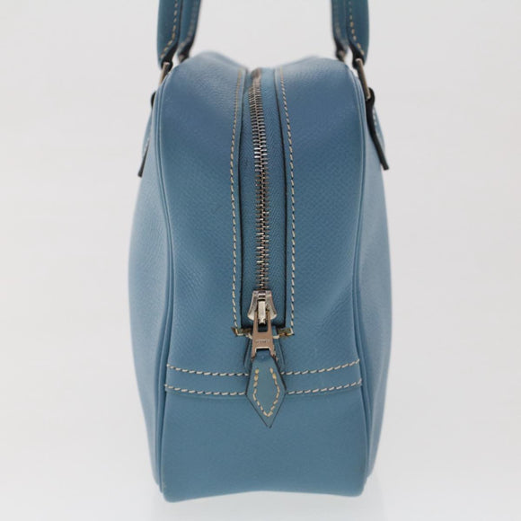 HERMES Purum 20 Hand Bag Leather Light Blue Auth 49423SAM