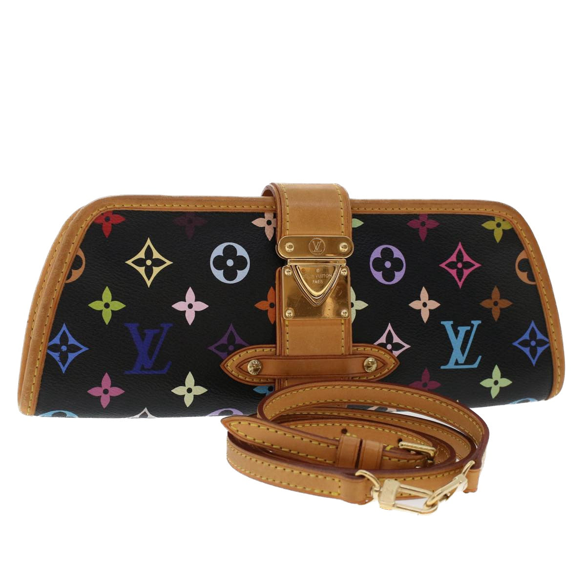 LOUIS VUITTON Monogram Multicolor Shirley Shoulder Bag Black M40050 Auth 47372A