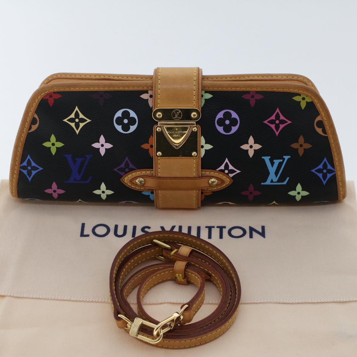 LOUIS VUITTON Monogram Multicolor Shirley Shoulder Bag Black M40050 Auth 47372A