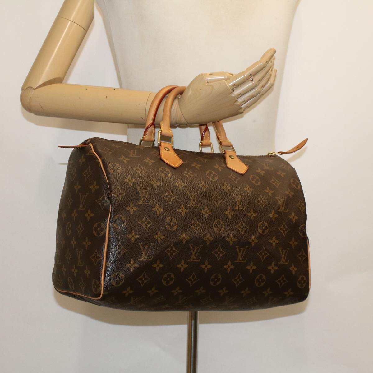 LOUIS VUITTON Monogram Speedy 35 Hand Bag M41524 LV Auth 49460