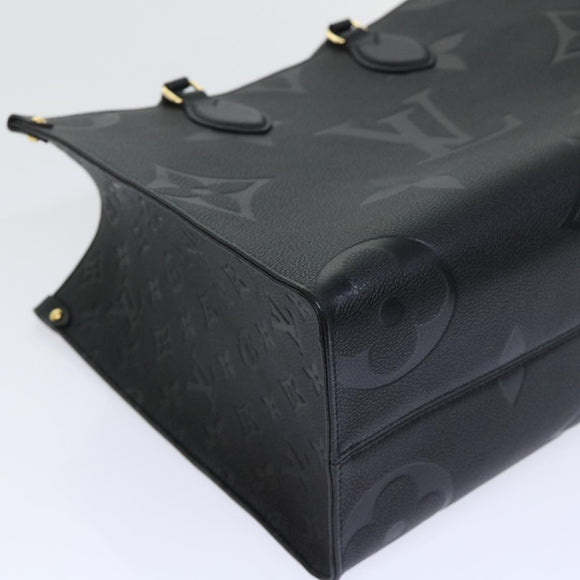LOUIS VUITTON Monogram Empreinte On The Go MM Bag 2way Black M45595 Auth 49493SA