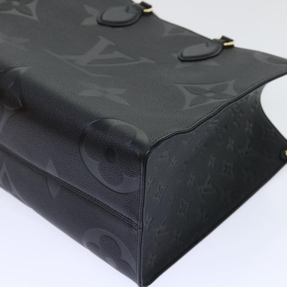 LOUIS VUITTON Monogram Empreinte On The Go MM Bag 2way Black M45595 Auth 49493SA