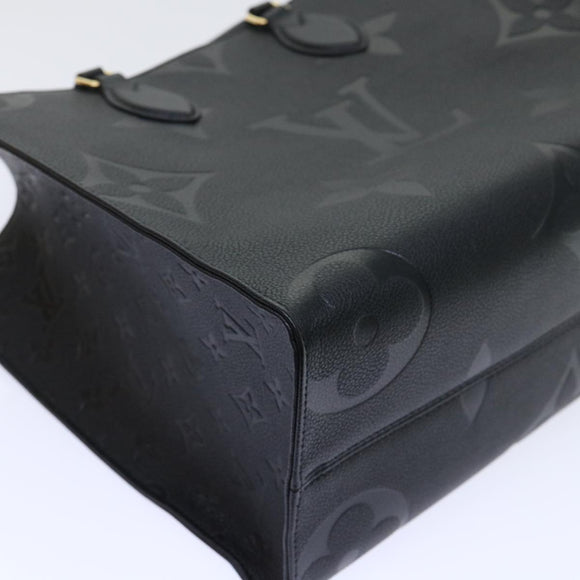 LOUIS VUITTON Monogram Empreinte On The Go MM Bag 2way Black M45595 Auth 49493SAM