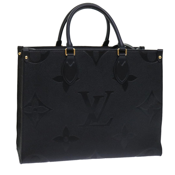 LOUIS VUITTON Monogram Empreinte On The Go MM Bag 2way Black M45595 Auth 49493SAM
