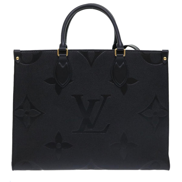 LOUIS VUITTON Monogram Empreinte On The Go MM Bag 2way Black M45595 Auth 49493SAM