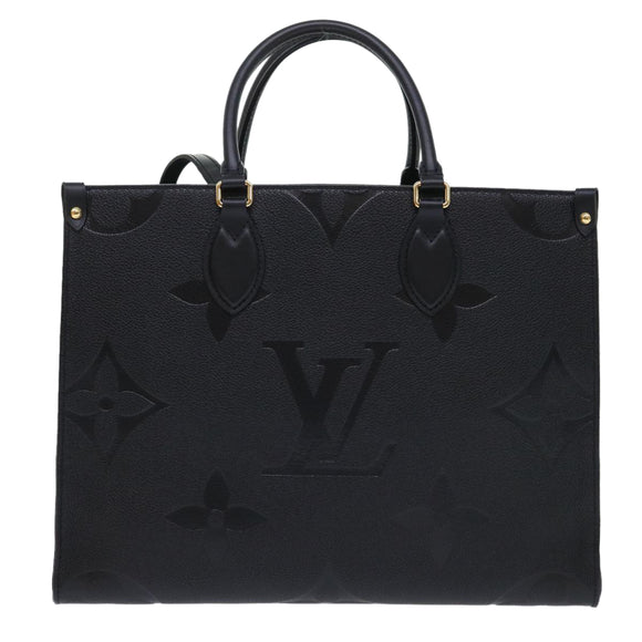 LOUIS VUITTON Monogram Empreinte On The Go MM Bag 2way Black M45595 Auth 49493SA