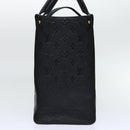 LOUIS VUITTON Monogram Empreinte On The Go MM Bag 2way Black M45595 Auth 49493SA-3