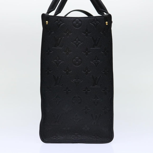 LOUIS VUITTON Monogram Empreinte On The Go MM Bag 2way Black M45595 Auth 49493SA