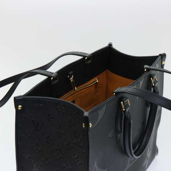 LOUIS VUITTON Monogram Empreinte On The Go MM Bag 2way Black M45595 Auth 49493SAM