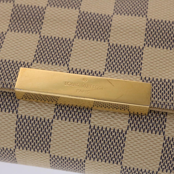 LOUIS VUITTON Damier Azur Favorit PM Shoulder Bag 2way N41277 LV Auth 49499