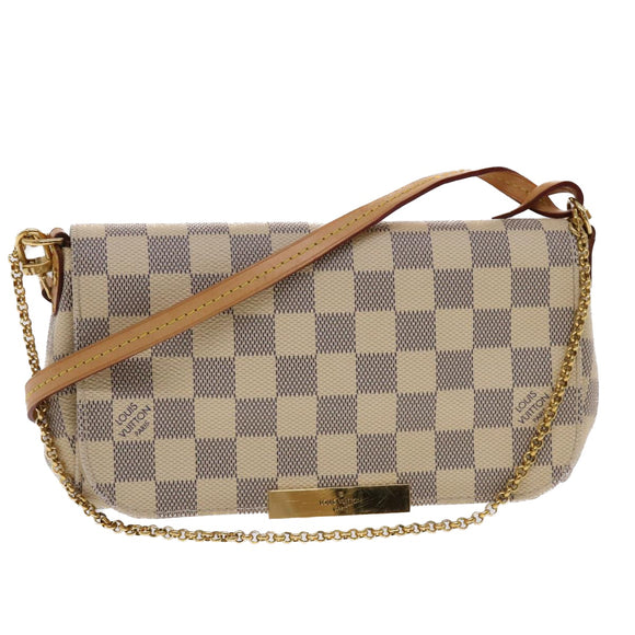 LOUIS VUITTON Damier Azur Favorit PM Shoulder Bag 2way N41277 LV Auth 49499