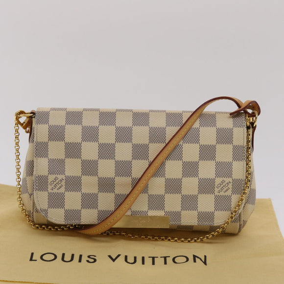 LOUIS VUITTON Damier Azur Favorit PM Shoulder Bag 2way N41277 LV Auth 49499