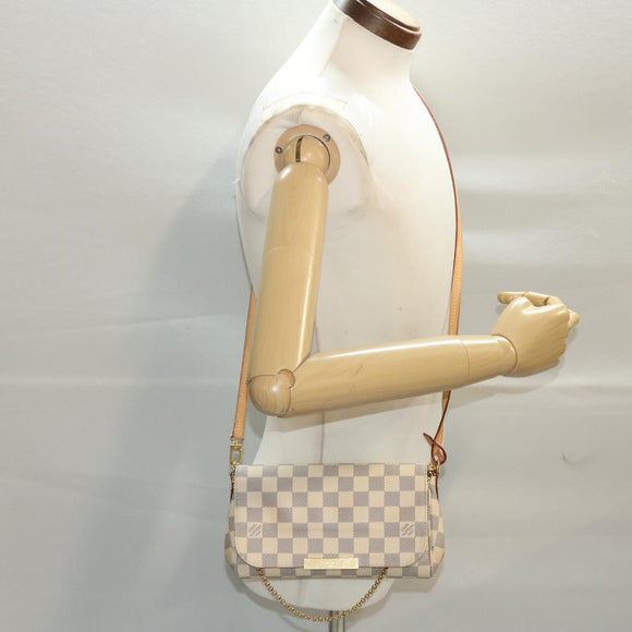 LOUIS VUITTON Damier Azur Favorit PM Shoulder Bag 2way N41277 LV Auth 49499