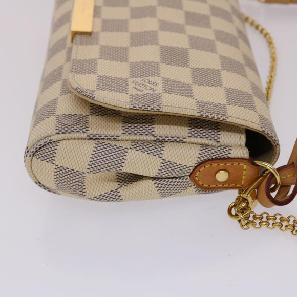 LOUIS VUITTON Damier Azur Favorit PM Shoulder Bag 2way N41277 LV Auth 49499