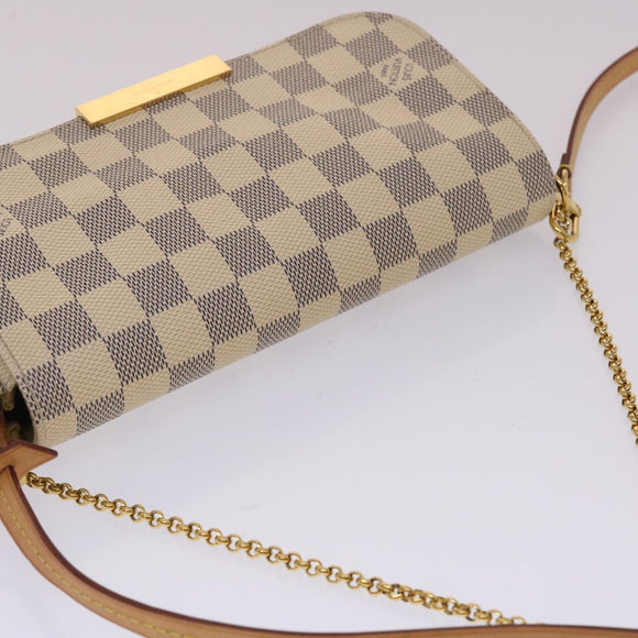 LOUIS VUITTON Damier Azur Favorit PM Shoulder Bag 2way N41277 LV Auth 49499