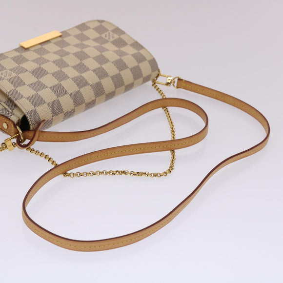 LOUIS VUITTON Damier Azur Favorit PM Shoulder Bag 2way N41277 LV Auth 49499