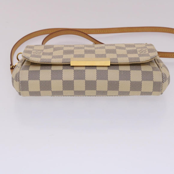 LOUIS VUITTON Damier Azur Favorit PM Shoulder Bag 2way N41277 LV Auth 49499