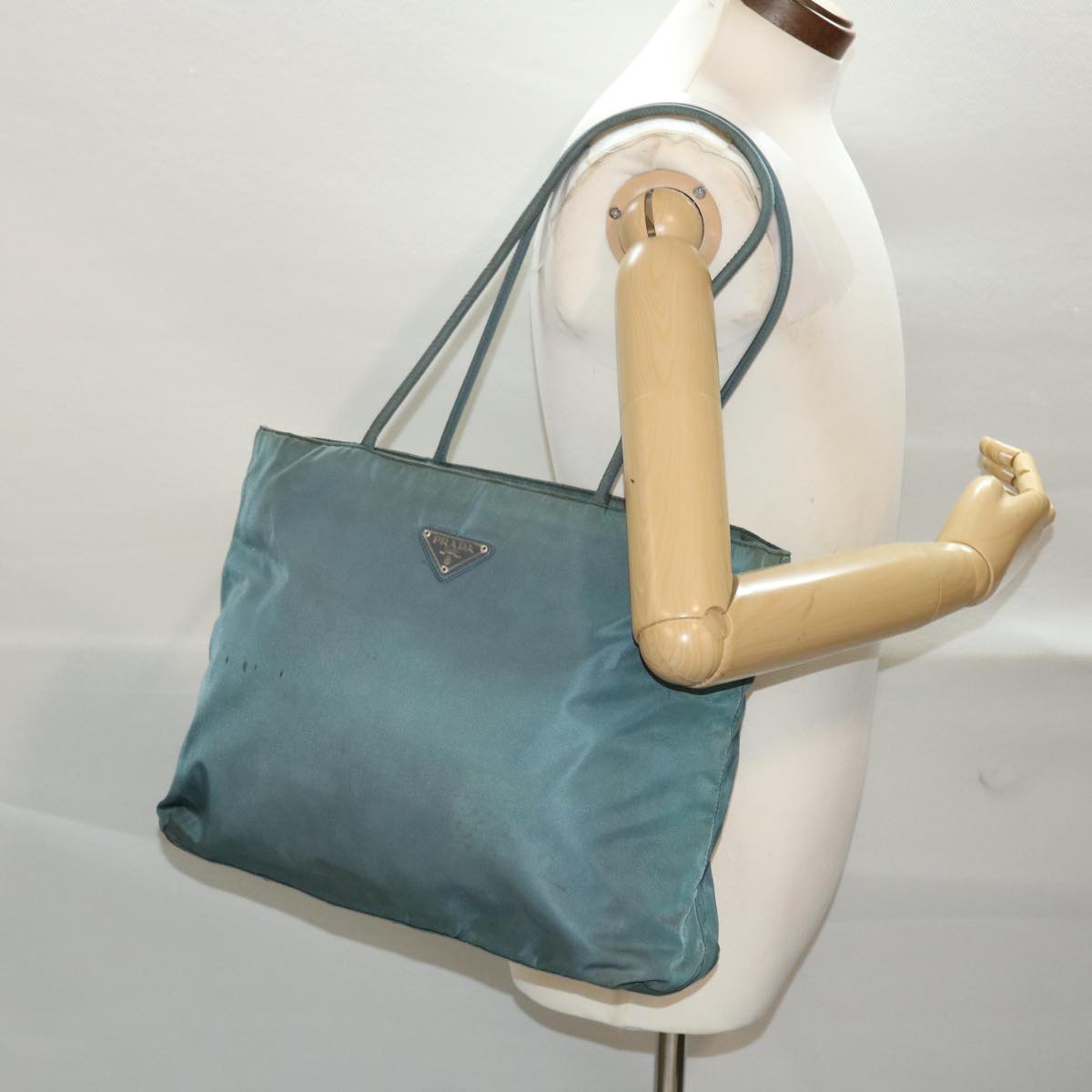 PRADA Tote Bag Nylon Blue Auth 49584