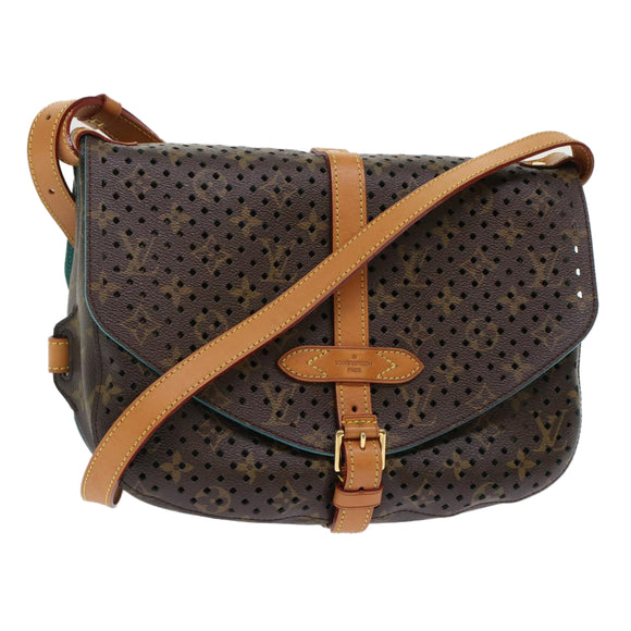 LOUIS VUITTON Monogram Perfo Saumur 30 Shoulder Bag M93998 LV Auth 49620SAV