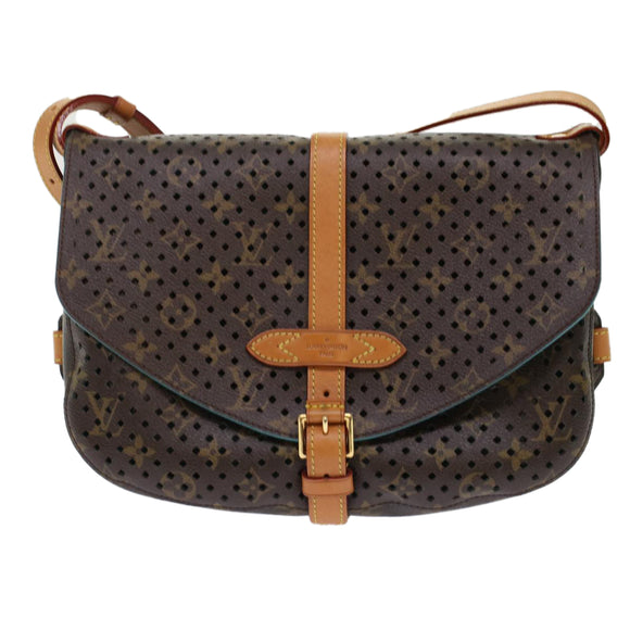 LOUIS VUITTON Monogram Perfo Saumur 30 Shoulder Bag M93998 LV Auth 49620SAV