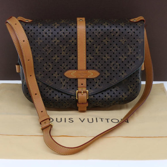 LOUIS VUITTON Monogram Perfo Saumur 30 Shoulder Bag M93998 LV Auth 49620SAV