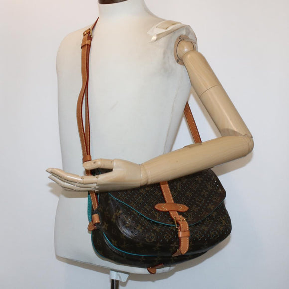 LOUIS VUITTON Monogram Perfo Saumur 30 Shoulder Bag M93998 LV Auth 49620SAV