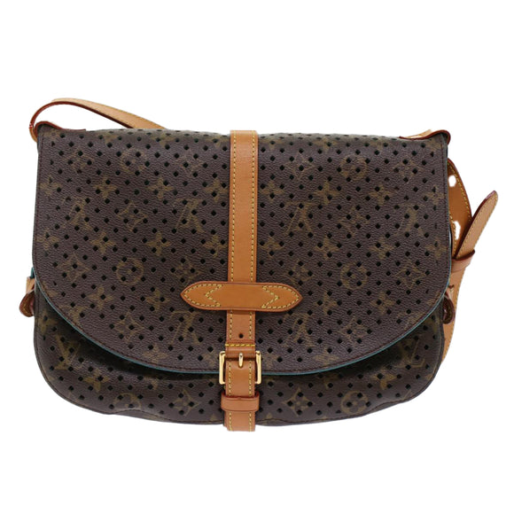 LOUIS VUITTON Monogram Perfo Saumur 30 Shoulder Bag M93998 LV Auth 49620SAV