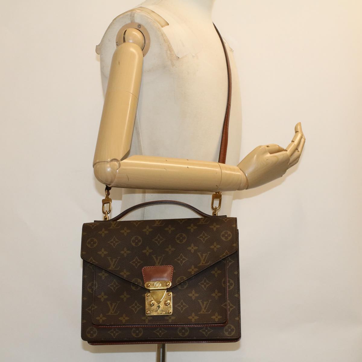 LOUIS VUITTON Monogram Monceau Hand Bag 2way M51185 LV Auth 49713